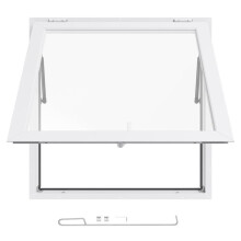 Janela de Serviço-Duoku-Caminhão-Restaurante 91,5 x 91,5 cm-Janela de Concessão com Quadro em Liga de Alumínio