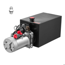 Hydraulikpumpe mit einfachem Effekt - DUOKU - TDDC12V-1.6KW-D-10L - 12V - 1,6 kW - Tank 9,5 L