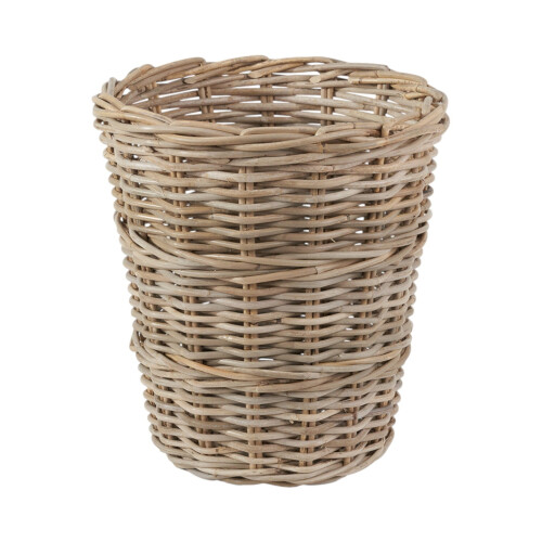Grey Kubu Rattan Round Waste Paper Bin 1
