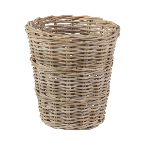 Grey Kubu Rattan Round Waste Paper Bin 2