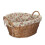 (Garden Rose Lining) Light Steamed Lined Wicker Laundry Wash Basket 1