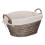 Small Wicker Laundry Wash Basket with White Lining 1