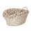 (White) White Wash Finish Wicker Laundry Basket 1