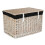 (Navy) 60cm Whitewash Chest Wicker Storage Basket 4