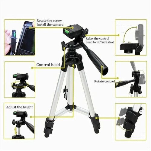 Tripod Stand Mount For Digital Camera Camcorder Phone Holder iPhone Android DSLR 2