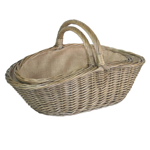 (Large) Antique Wash Harvesting Wicker Basket 1