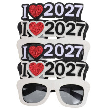 4Stk Neujahrs-Partybrillen 2027, Leichte & Kreative Kunststoff-Brillen