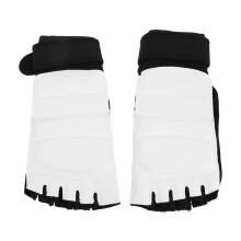 1Paar Mma Fußschützer PU Weiß Für Karate Taekwondo Kickboxing Sparring