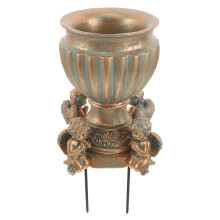 Goldener Resin Grabvase Blumenhalter Für Friedhof Außenbereich