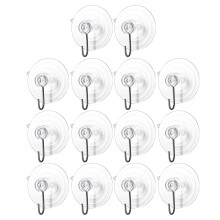 14Pcs Transparent PVC Suction Cup Hangers for Door Window Tile Storage