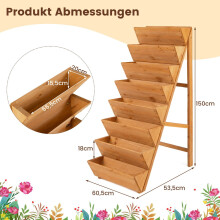 Vertikales Hochbeet mit 8 Ebenen, Tannenholz, Orange