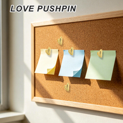 30Pcs Gold Heart Push Pins Plastic Flatback Thumbtacks for Cork Boards 2