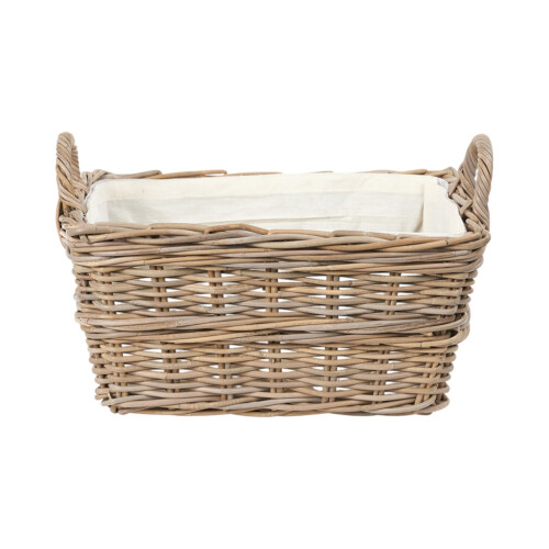 Grey Kubu Rectangular Handled Laundry Basket 1