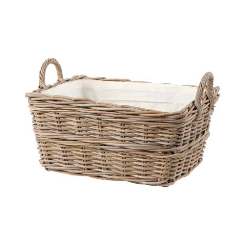 Grey Kubu Rectangular Handled Laundry Basket 2