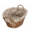 (Garden Rose Lining) Light Steamed Lined Wicker Laundry Wash Basket 3