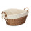 (White Lining) Light Steamed Lined Wicker Laundry Wash Basket 5