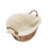 (White Lining) Light Steamed Lined Wicker Laundry Wash Basket 6