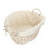 (White) White Wash Finish Wicker Laundry Basket 7
