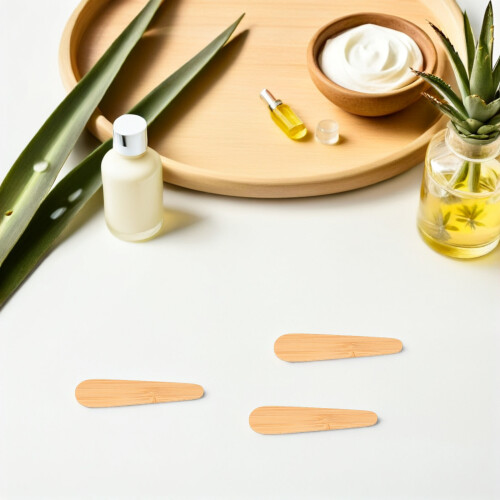 10Pièces Spatules Cosmétiques Bambou Beige Mixage 2