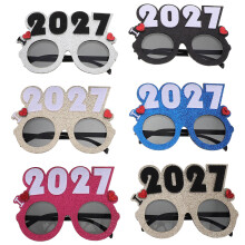 6Pcs Assorted Color 2027 Party Glasses Pc Plastic New Year Photo Props