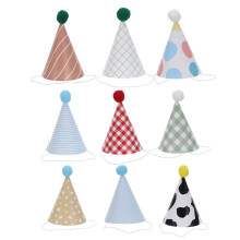 9Pcs Colorful Cone Party Hats Birthday Caps for Kids Classroom Use