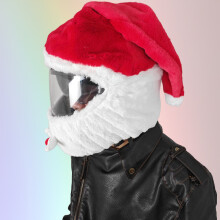 (Santa claus) Capa protetora para capacete, capa protetora para homens e mulheres, rosto inteiro, desenho animado, porco de pelúcia, couro cabeludo,