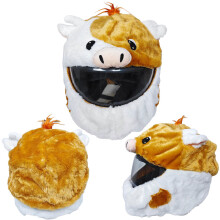 (Calf) Capa protetora para capacete, capa protetora para homens e mulheres, rosto inteiro, desenho animado, porco de pelúcia, couro cabeludo,