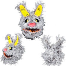 (Scar Rabbit) Capa protetora para capacete, capa protetora para homens e mulheres, rosto inteiro, desenho animado, porco de pelúcia, couro cabeludo,