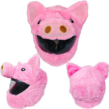 (Pink pig) Capa protetora para capacete, capa protetora para homens e mulheres, rosto inteiro, desenho animado, porco de pelúcia, couro cabeludo,