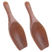 2Pcs Wooden Coffee Measuring Scoop Portable Walnut Spoon for Kitchen