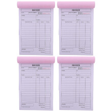 4Pcs 2 Part Carbonless Invoice Pad for Boutique Retail Business Use