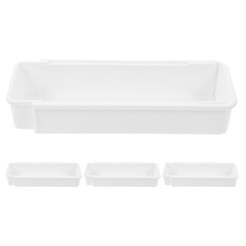 4St Wit PP Keuken Lade Organizer Set, Verstelbare Besteklade