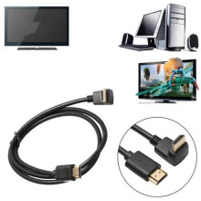 90 HDMI Right Angle Cable 1M High Speed, Gold