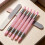 5St Pen Siliconen Acryl Roze Dubbele Tip Dotting Tool Manicure 8