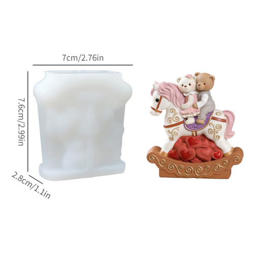 Moule en Silicone en forme d'ours, pour bougies de maison, 2