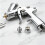 1Set Silver Spray Gun Fluid Nozzle Needle Cap Replacement Kit for Cars 3