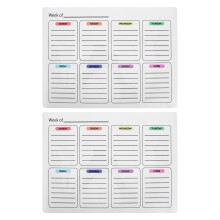 2Stk PVC Whiteboard Wandkalender Mehrfarbig Selbstklebend Büroplaner