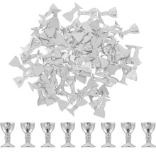 120Pcs Silver Miniature Plastic Offering Cups for Carnival and Wedding