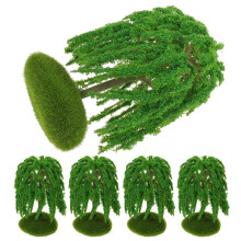 5Pcs Small Plastic Miniature Willow Trees for Model Railway Scenery