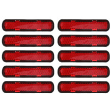 10Pcs Red Motorcycle Reflector Stickers Plastic for Safe Road Cycling