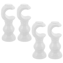 4Pcs Sturdy White Wood Curtain Rod Holders Easy Install for Wall Mount
