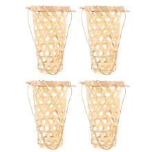 4St Multifunctionele Bamboe Wandmand Met Landelijke Boho Stijl