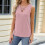 Women's V-neck sleeveless loose flowy basic casual-light pink L 6