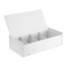 1Set Witte Geldorganizer 4-Vak Met Stevige Kunststof Behuizing
