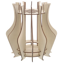 Khaki Wood Flower Vase Puzzle Design for Crafting and Decoration