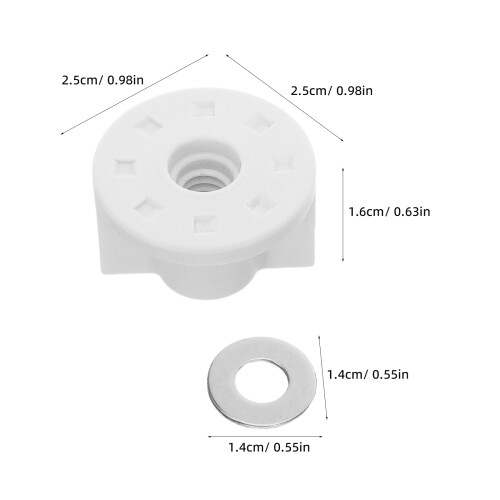8Sets Plastic Metal Toilet Lid Fixing Nuts and Washers, Assorted Color 1