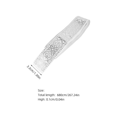 3Stk Goldene Stickbordüre Polyester, Für Damenbekleidung 1