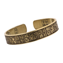 Bracelet en laiton antique de style chinois-Couleur vieillie