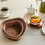 2Pcs Plastic Rattan Heart Storage Basket Brown for Kitchen Bathroom 3