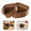2Pcs Plastic Rattan Heart Storage Basket Brown for Kitchen Bathroom 5